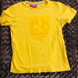 Ferrari yellow puma fitted t-shirt round neck